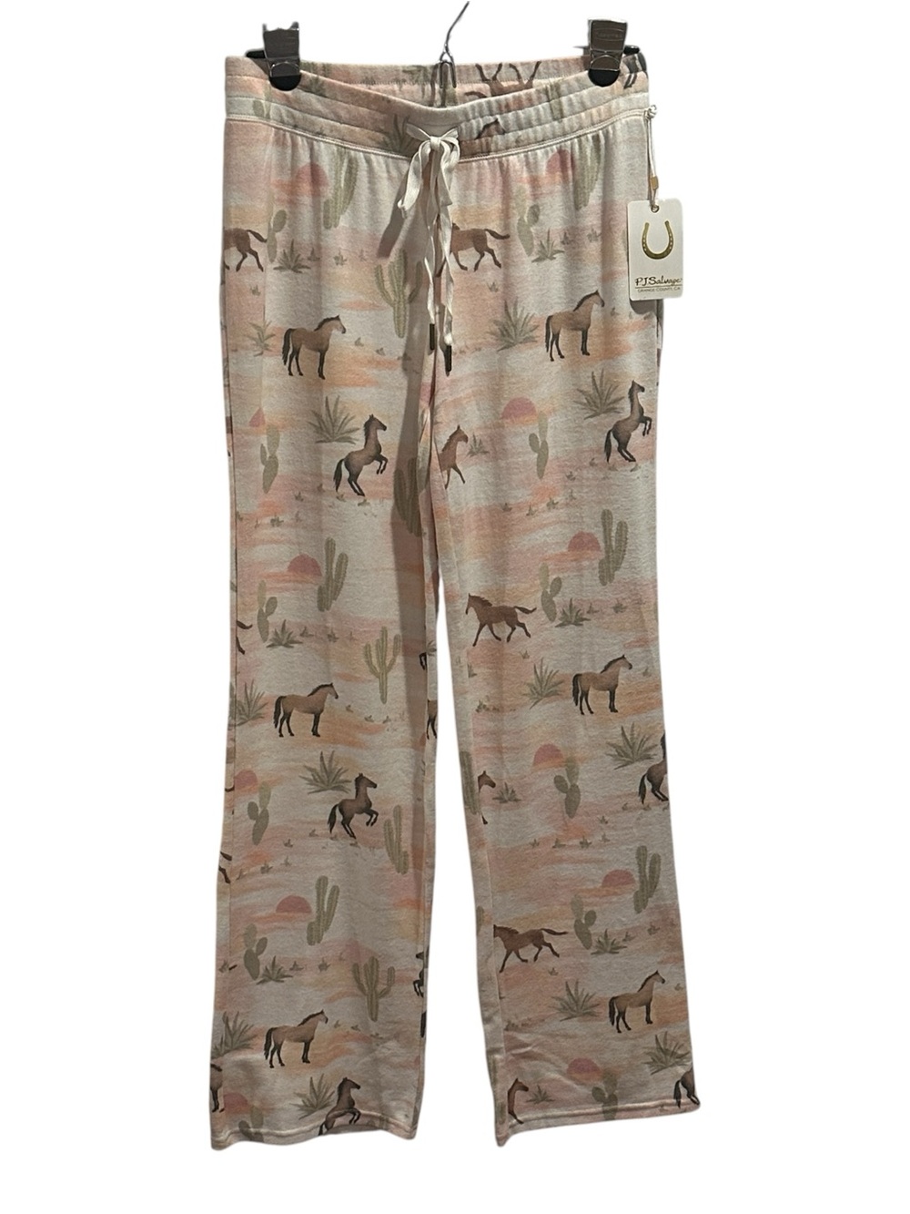 P.J. Salvage Sunset Rider Lounge Pants Comfy Horse Cactus Desert Print XS